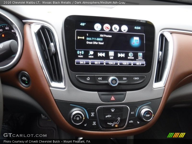Mosaic Black Metallic / Dark Atmosphere/Medium Ash Gray 2016 Chevrolet Malibu LT