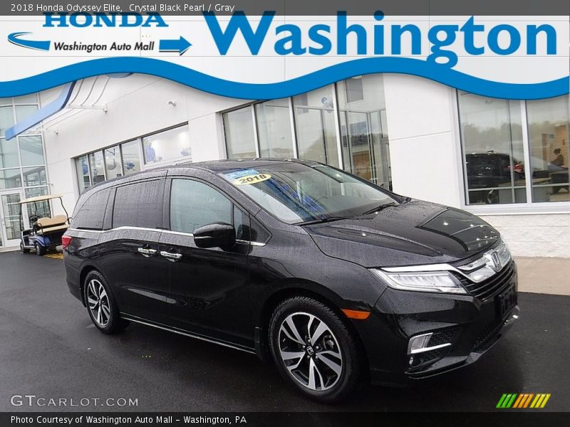 Crystal Black Pearl / Gray 2018 Honda Odyssey Elite