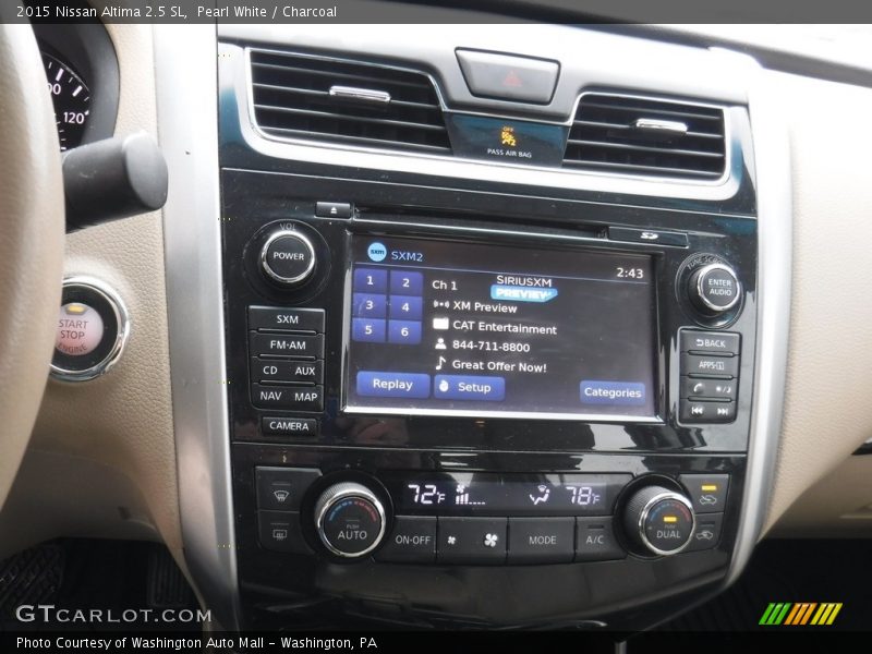 Pearl White / Charcoal 2015 Nissan Altima 2.5 SL