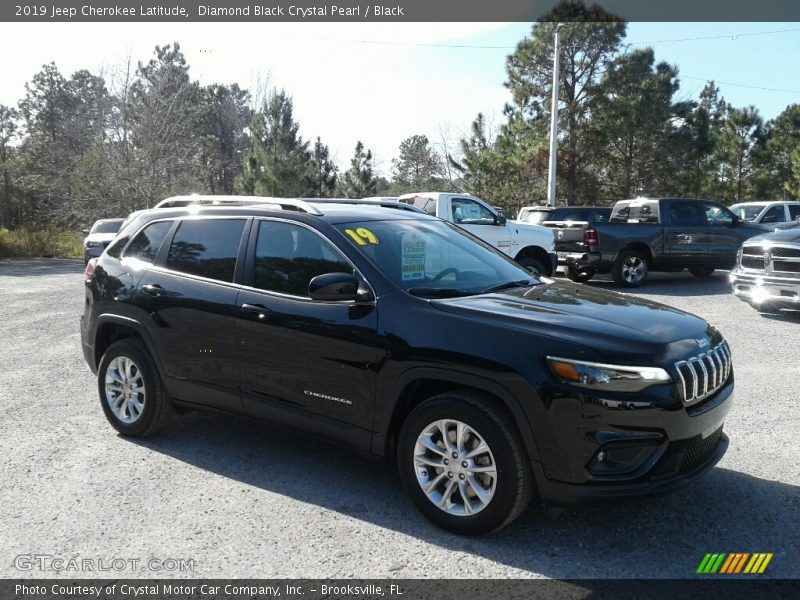 Diamond Black Crystal Pearl / Black 2019 Jeep Cherokee Latitude