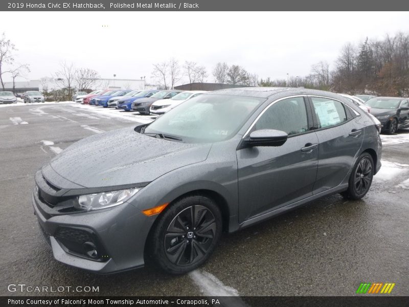 Polished Metal Metallic / Black 2019 Honda Civic EX Hatchback