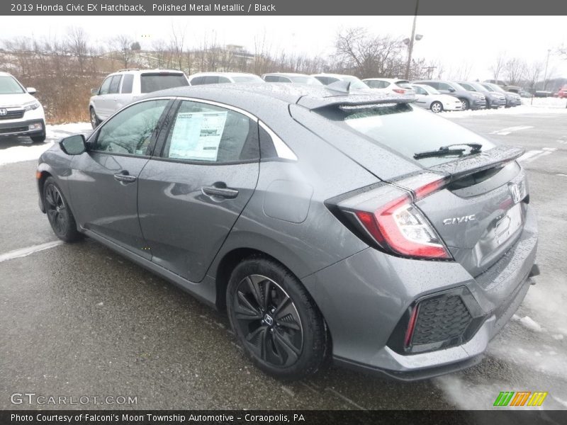 Polished Metal Metallic / Black 2019 Honda Civic EX Hatchback