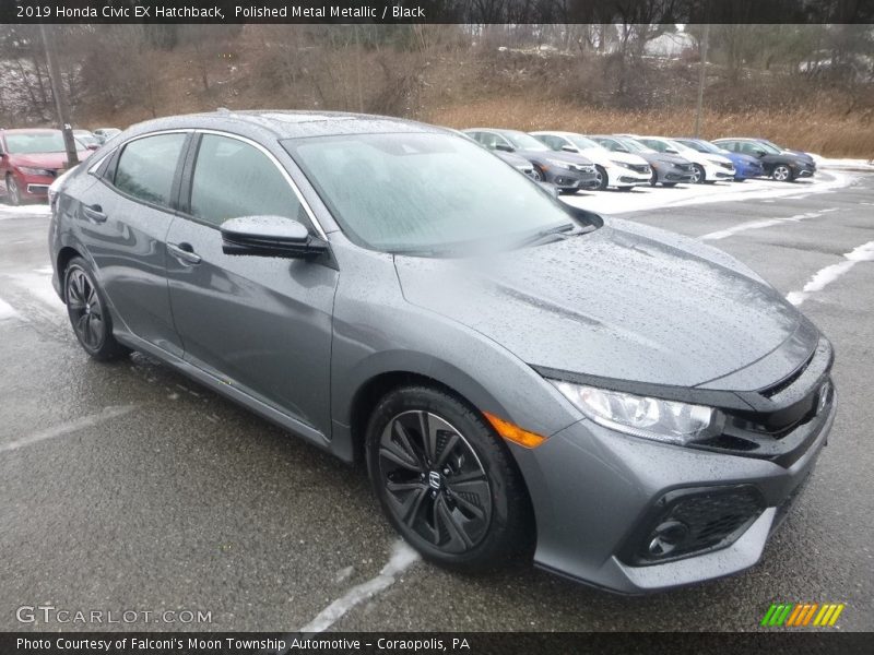 Polished Metal Metallic / Black 2019 Honda Civic EX Hatchback