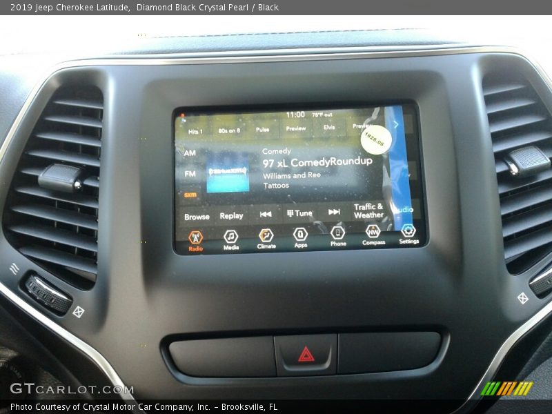 Diamond Black Crystal Pearl / Black 2019 Jeep Cherokee Latitude