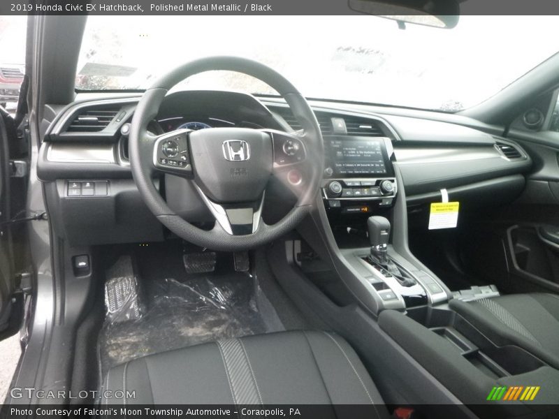 Polished Metal Metallic / Black 2019 Honda Civic EX Hatchback