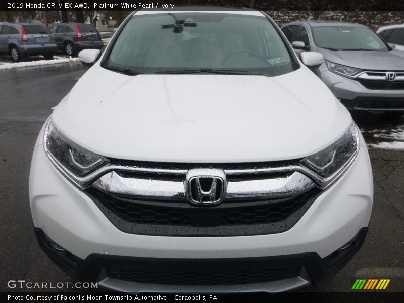 Platinum White Pearl / Ivory 2019 Honda CR-V EX AWD