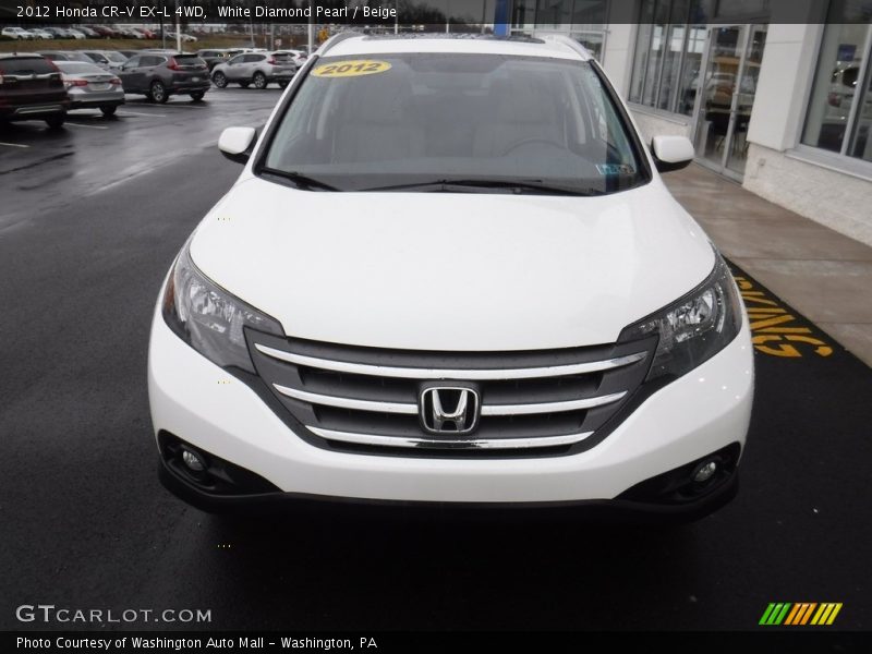 White Diamond Pearl / Beige 2012 Honda CR-V EX-L 4WD