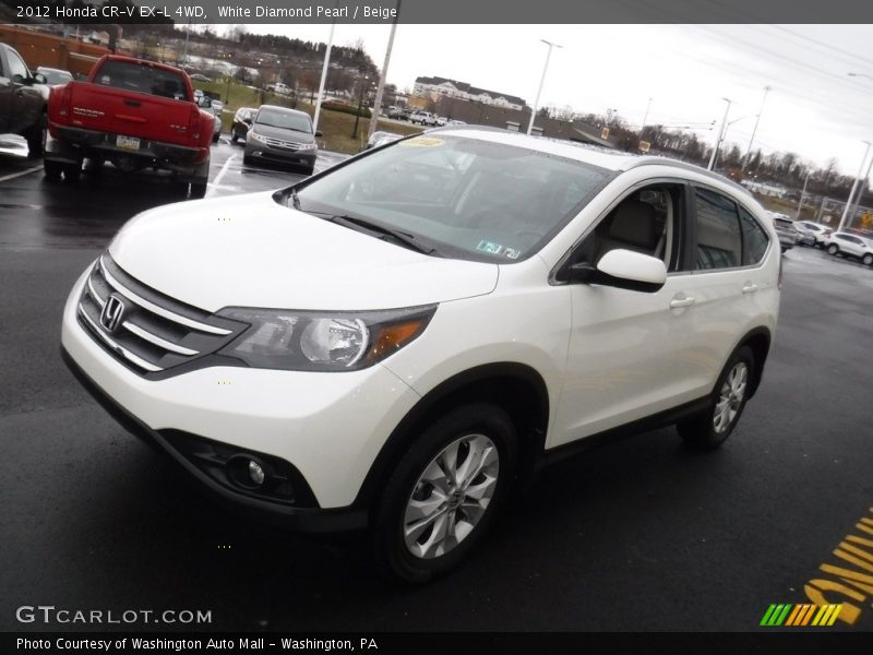 White Diamond Pearl / Beige 2012 Honda CR-V EX-L 4WD