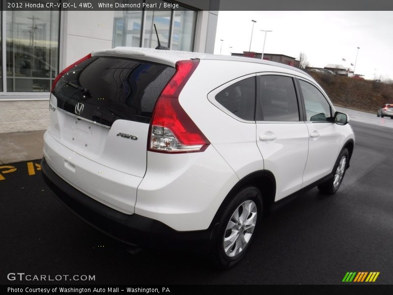 White Diamond Pearl / Beige 2012 Honda CR-V EX-L 4WD