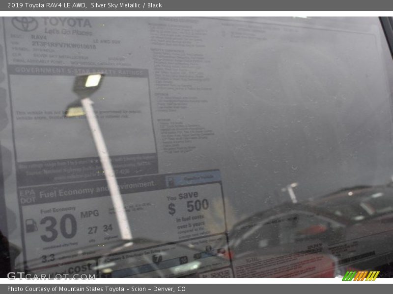 Silver Sky Metallic / Black 2019 Toyota RAV4 LE AWD