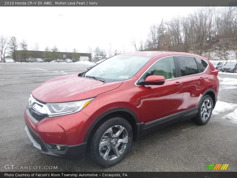 Molten Lava Pearl / Ivory 2019 Honda CR-V EX AWD