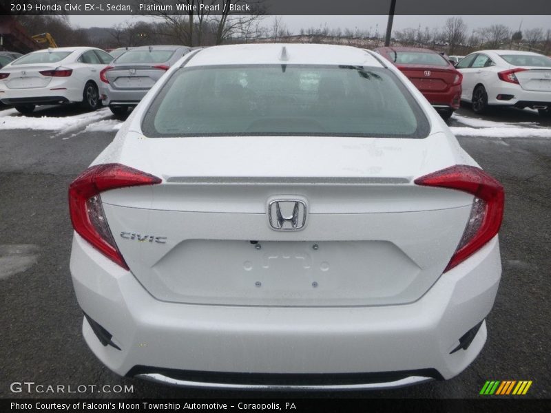 Platinum White Pearl / Black 2019 Honda Civic EX-L Sedan