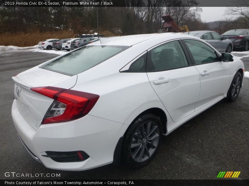 Platinum White Pearl / Black 2019 Honda Civic EX-L Sedan