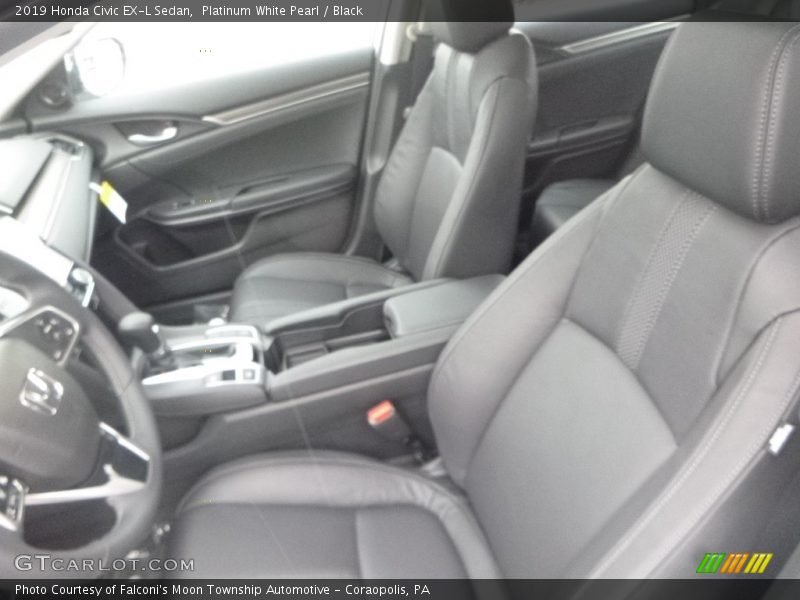 Platinum White Pearl / Black 2019 Honda Civic EX-L Sedan