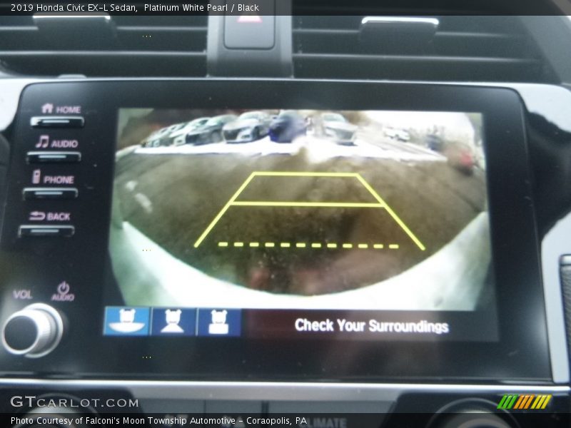 Platinum White Pearl / Black 2019 Honda Civic EX-L Sedan