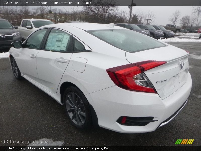 Platinum White Pearl / Black 2019 Honda Civic EX-L Sedan