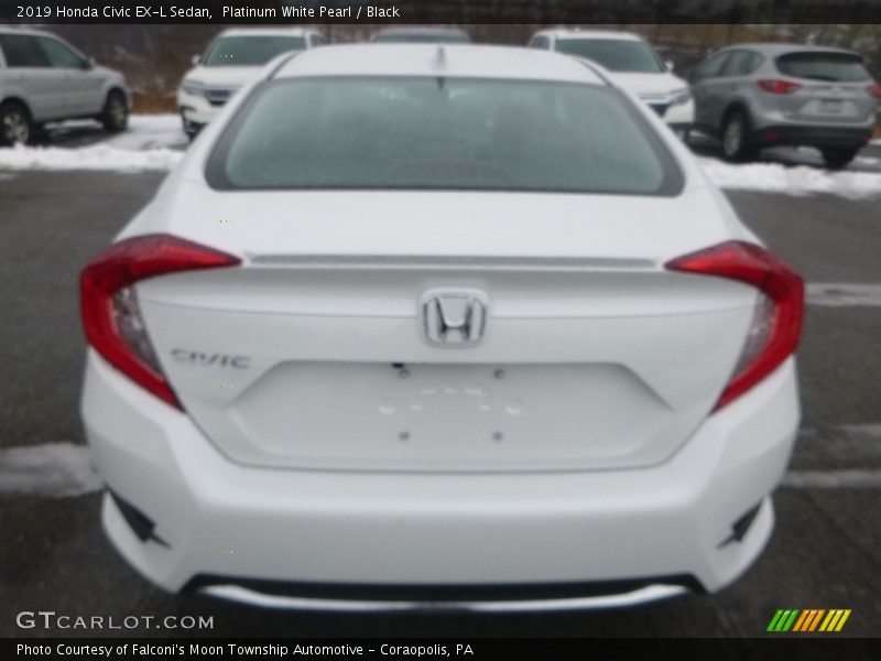 Platinum White Pearl / Black 2019 Honda Civic EX-L Sedan