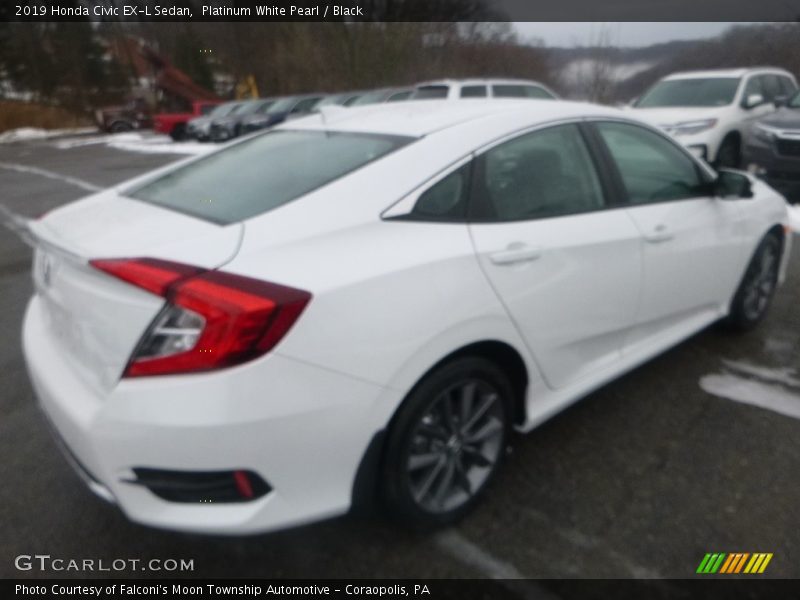 Platinum White Pearl / Black 2019 Honda Civic EX-L Sedan