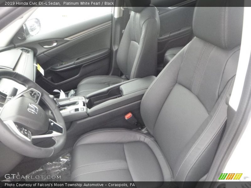 Platinum White Pearl / Black 2019 Honda Civic EX-L Sedan