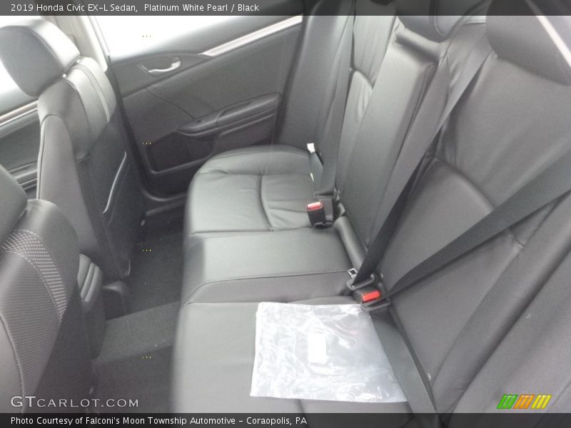 Platinum White Pearl / Black 2019 Honda Civic EX-L Sedan