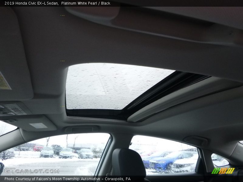 Platinum White Pearl / Black 2019 Honda Civic EX-L Sedan