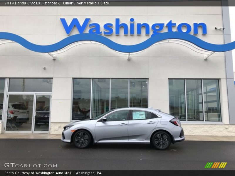 Lunar Silver Metallic / Black 2019 Honda Civic EX Hatchback