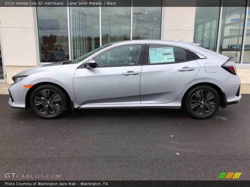 Lunar Silver Metallic / Black 2019 Honda Civic EX Hatchback