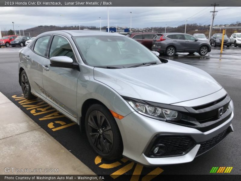 Lunar Silver Metallic / Black 2019 Honda Civic EX Hatchback