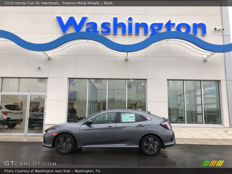Polished Metal Metallic / Black 2019 Honda Civic EX Hatchback