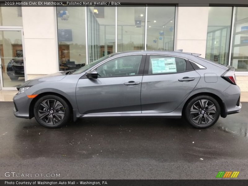Polished Metal Metallic / Black 2019 Honda Civic EX Hatchback