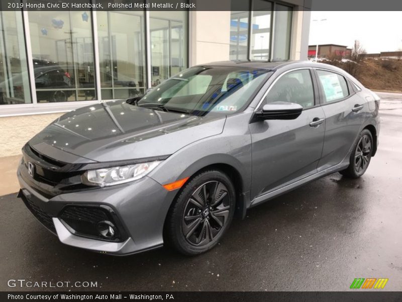 Polished Metal Metallic / Black 2019 Honda Civic EX Hatchback