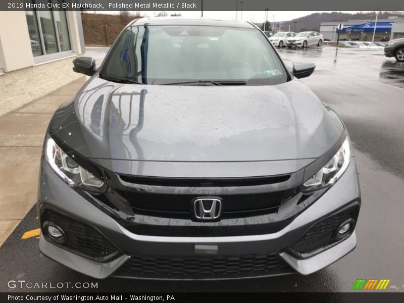 Polished Metal Metallic / Black 2019 Honda Civic EX Hatchback