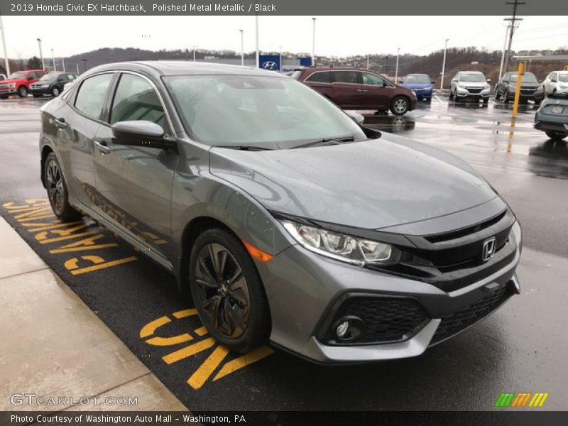 Polished Metal Metallic / Black 2019 Honda Civic EX Hatchback
