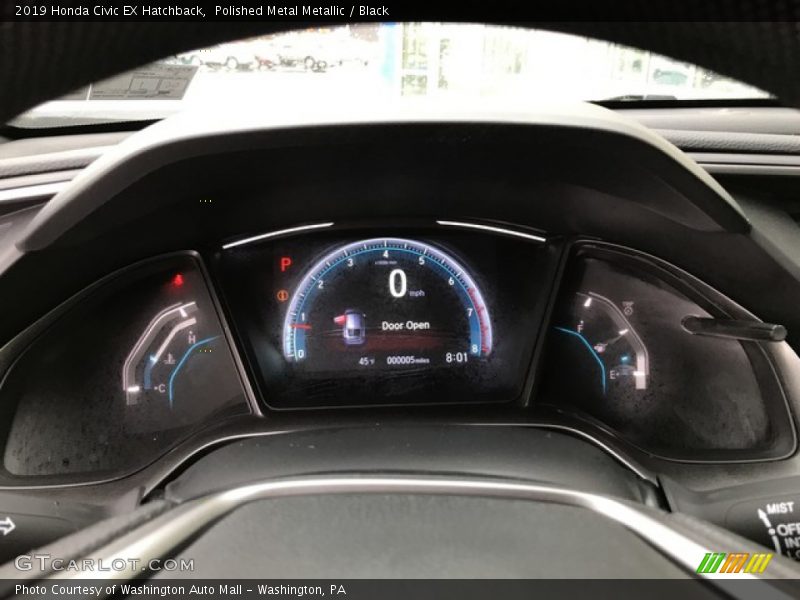 Polished Metal Metallic / Black 2019 Honda Civic EX Hatchback