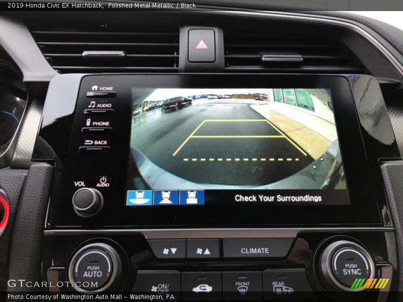 Polished Metal Metallic / Black 2019 Honda Civic EX Hatchback