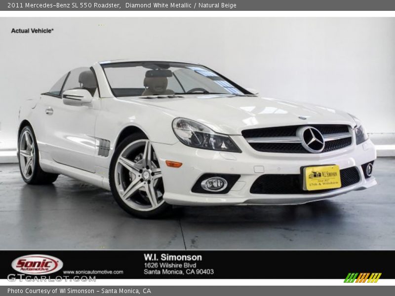 Diamond White Metallic / Natural Beige 2011 Mercedes-Benz SL 550 Roadster