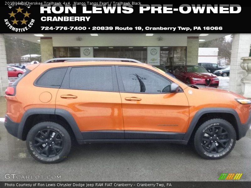 Mango Tango Pearl / Trailhawk Black 2015 Jeep Cherokee Trailhawk 4x4