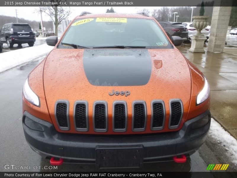 Mango Tango Pearl / Trailhawk Black 2015 Jeep Cherokee Trailhawk 4x4
