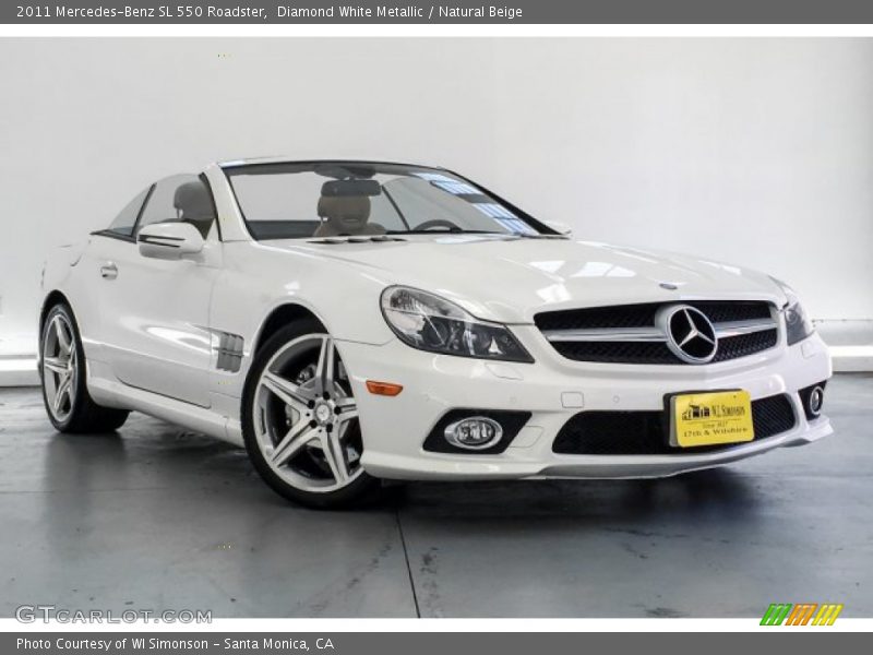 Diamond White Metallic / Natural Beige 2011 Mercedes-Benz SL 550 Roadster