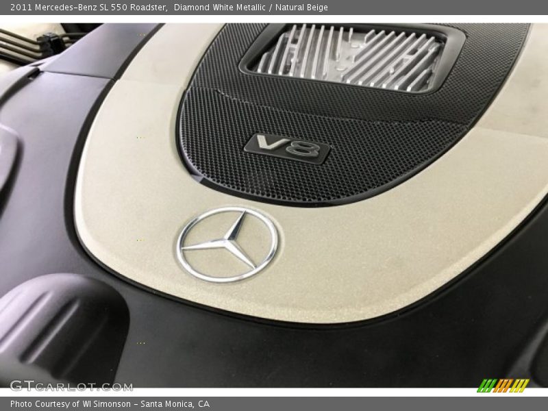 Diamond White Metallic / Natural Beige 2011 Mercedes-Benz SL 550 Roadster