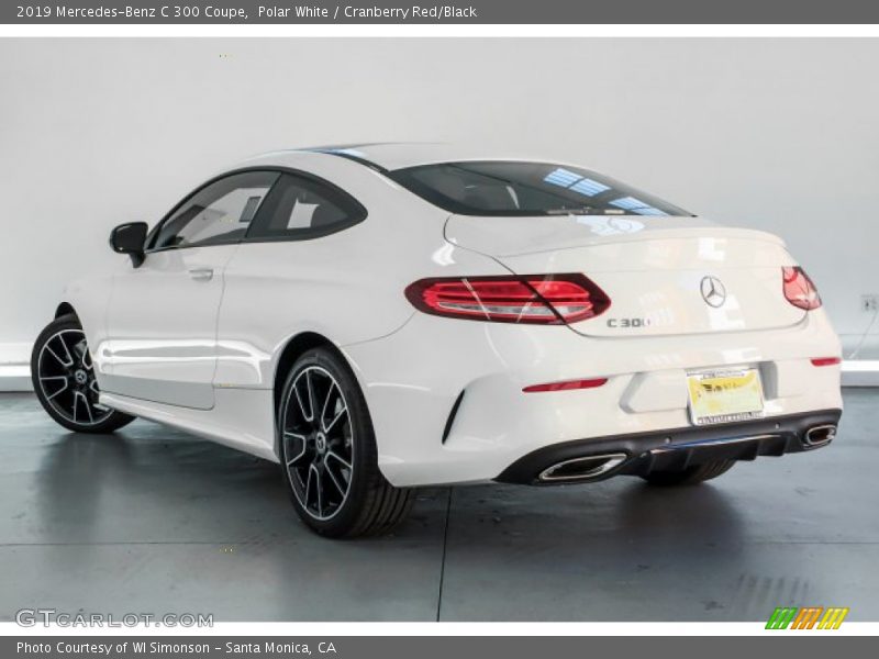Polar White / Cranberry Red/Black 2019 Mercedes-Benz C 300 Coupe