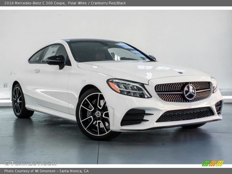 Polar White / Cranberry Red/Black 2019 Mercedes-Benz C 300 Coupe