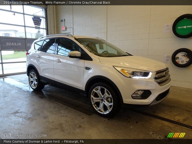 White Platinum / Chromite Gray/Charcoal Black 2019 Ford Escape Titanium