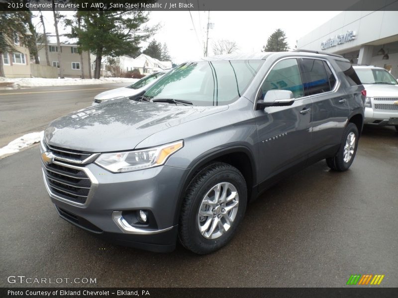 Satin Steel Metallic / Jet Black 2019 Chevrolet Traverse LT AWD