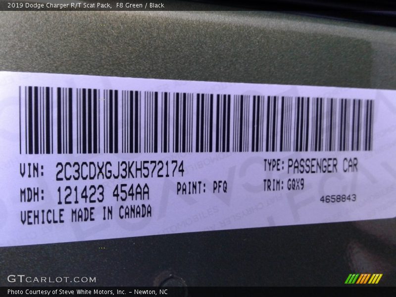 2019 Charger R/T Scat Pack F8 Green Color Code PFQ