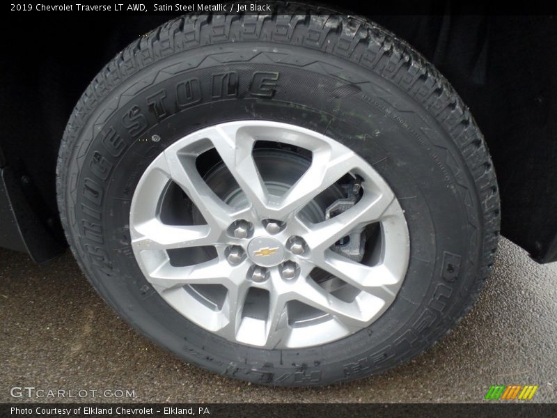 Satin Steel Metallic / Jet Black 2019 Chevrolet Traverse LT AWD