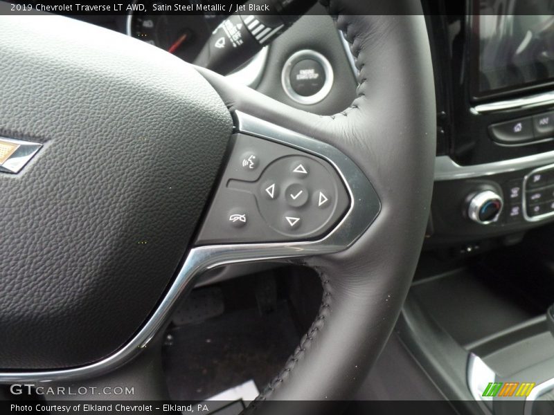Satin Steel Metallic / Jet Black 2019 Chevrolet Traverse LT AWD