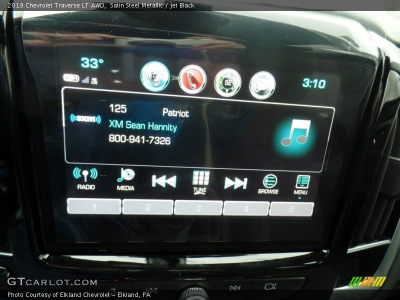 Satin Steel Metallic / Jet Black 2019 Chevrolet Traverse LT AWD