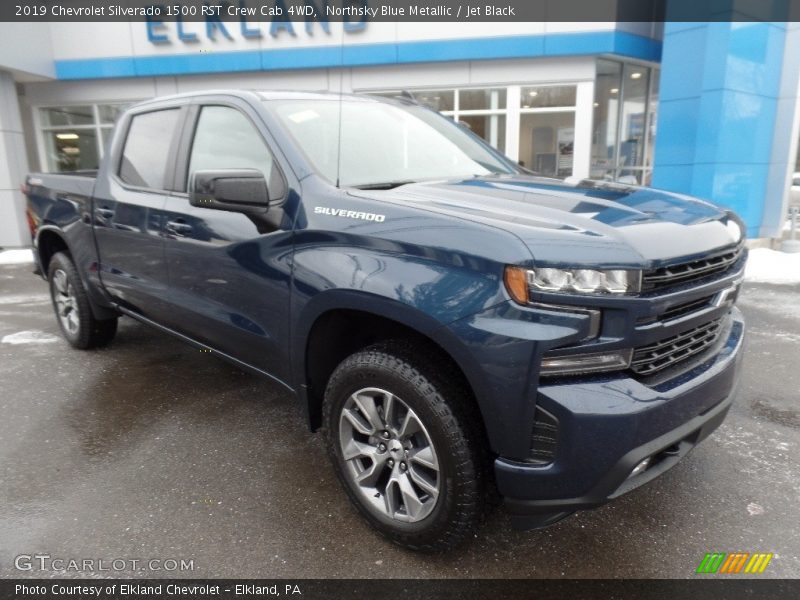 Northsky Blue Metallic / Jet Black 2019 Chevrolet Silverado 1500 RST Crew Cab 4WD