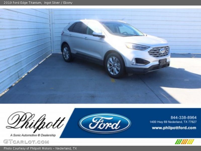 Ingot Silver / Ebony 2019 Ford Edge Titanium